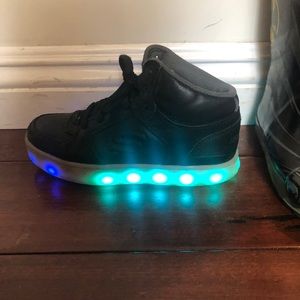 skechers light up shoes black